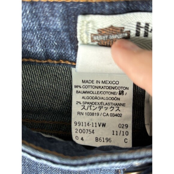 Harley Davidson Jeans Womens 10 Blue Straight Denim Motorcycle Biker regular - Picture 10 of 16